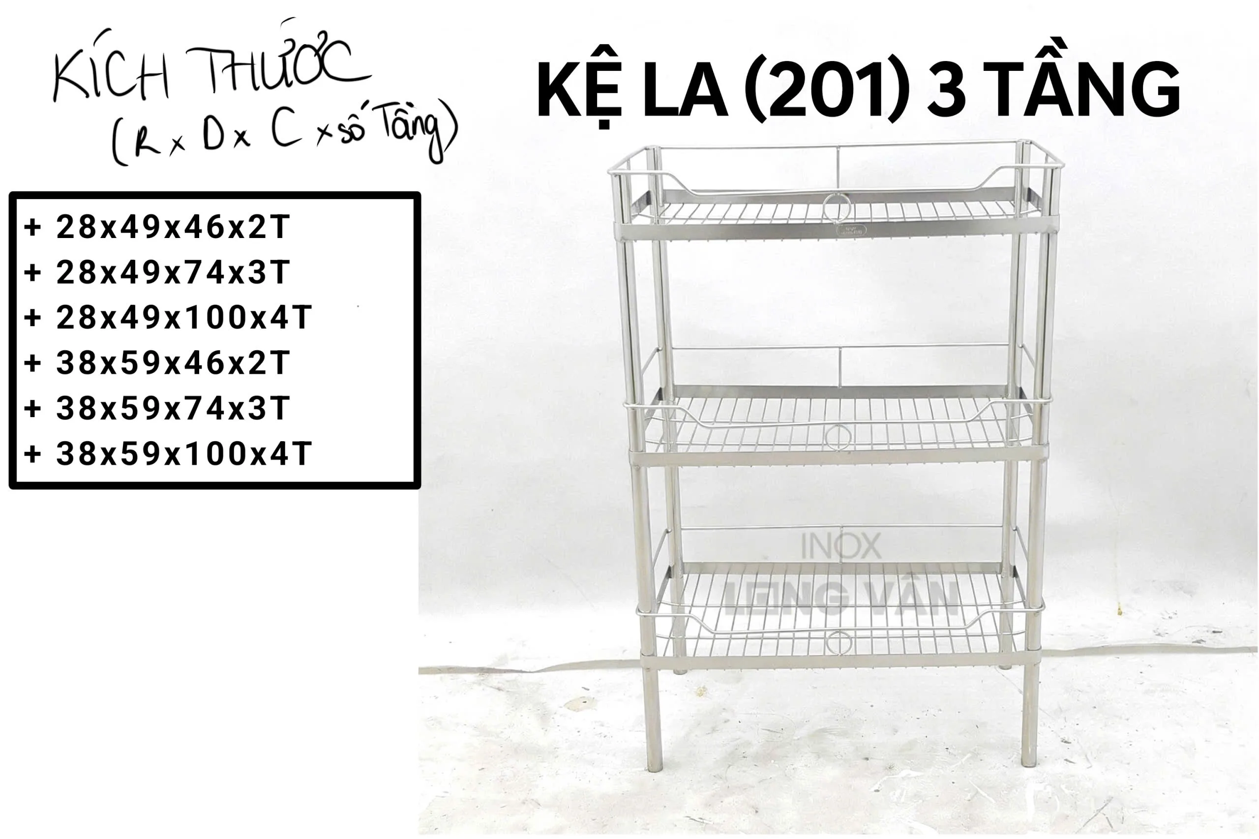 Kệ treo INOX 201 cao cấp 2/3/4 tầng (2 kích thước)