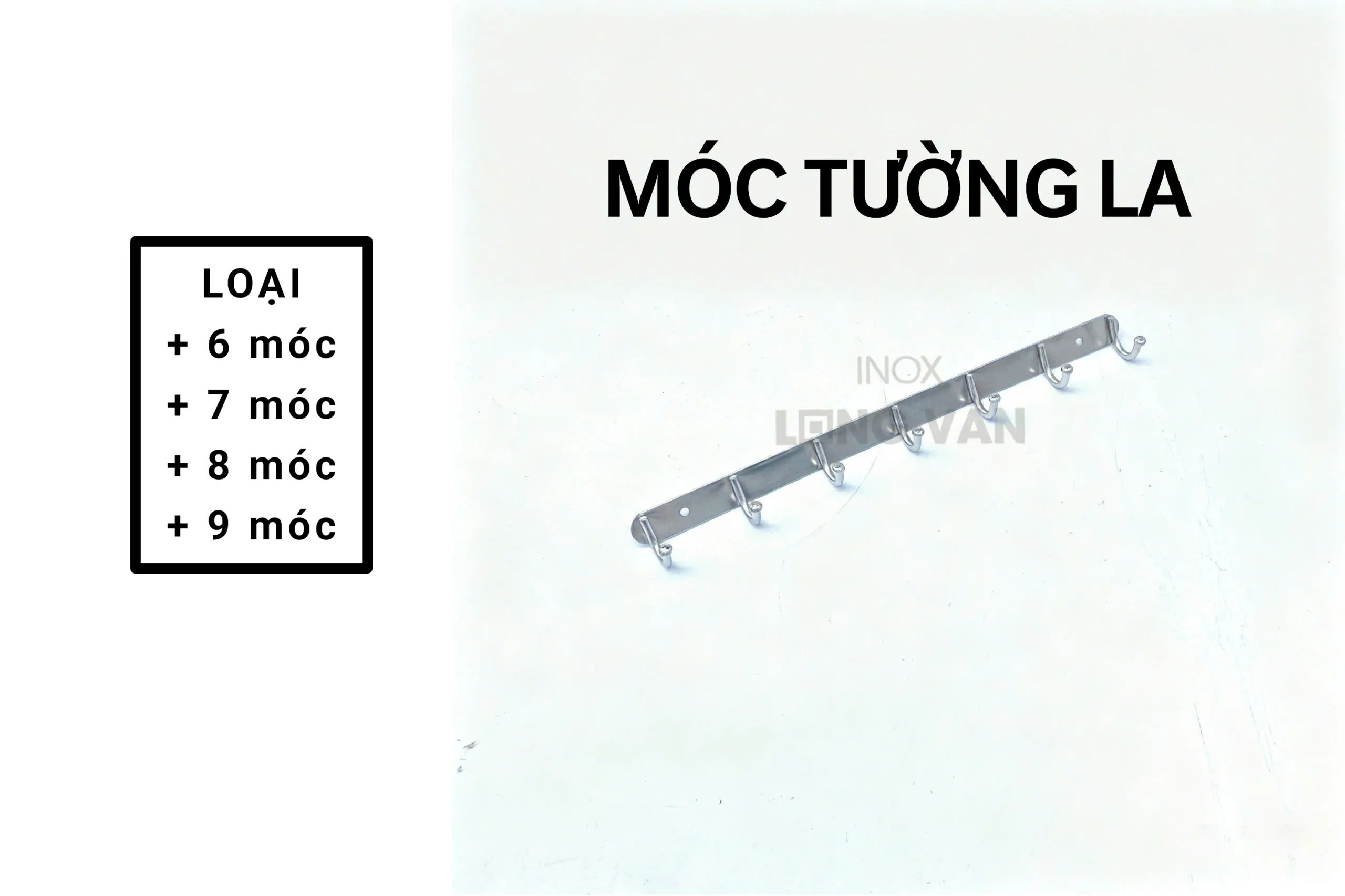 Móc tường LA INOX 304 (6/7/8/9 móc)