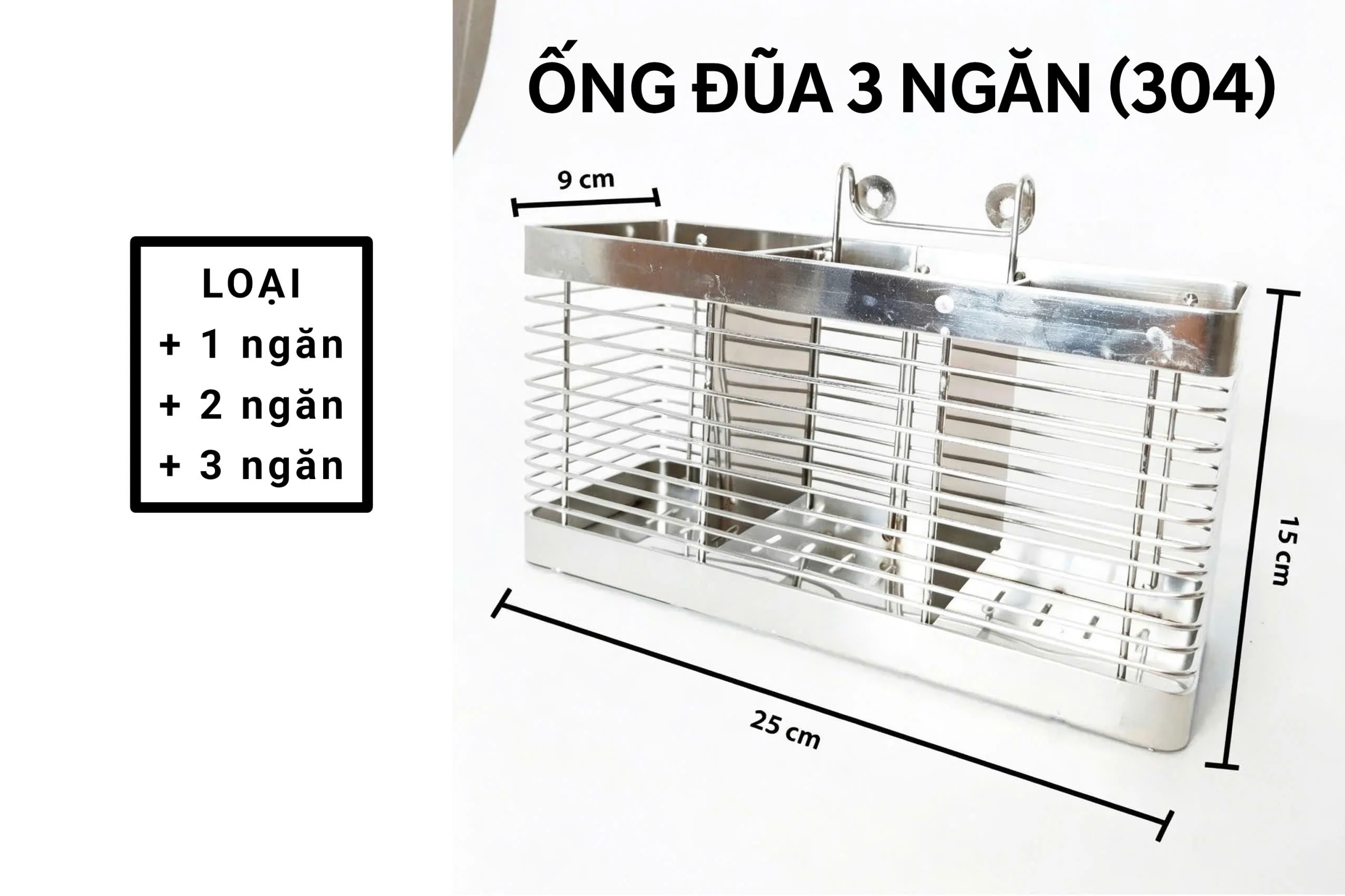 Ống đũa INOX LA 304 1/2/3 ngăn