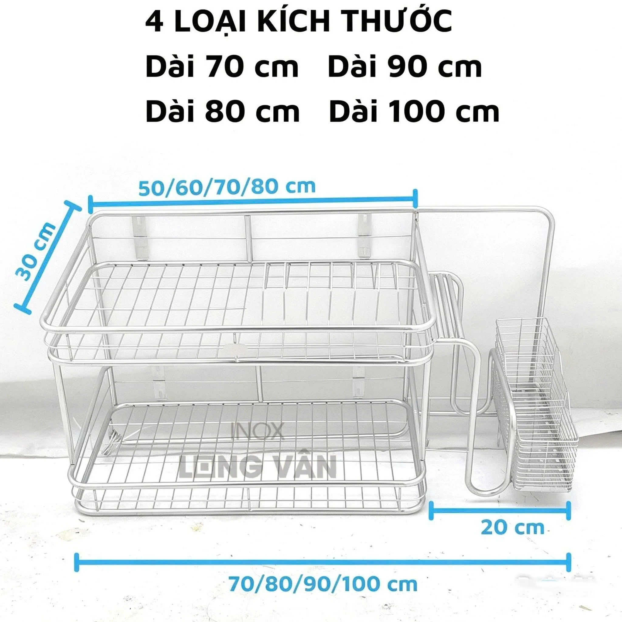 Kệ chén treo INOX (4 kích thước)